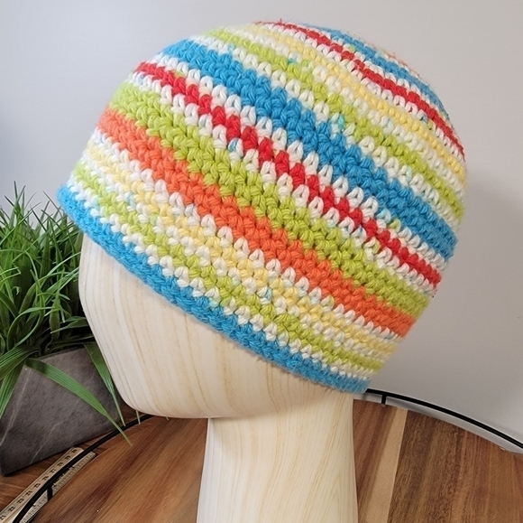 Handmade Knitted Multi Color Beanie - Picture 7 of 8